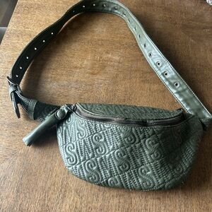 Steve Madden Olive Quilted Logo Belt Bag